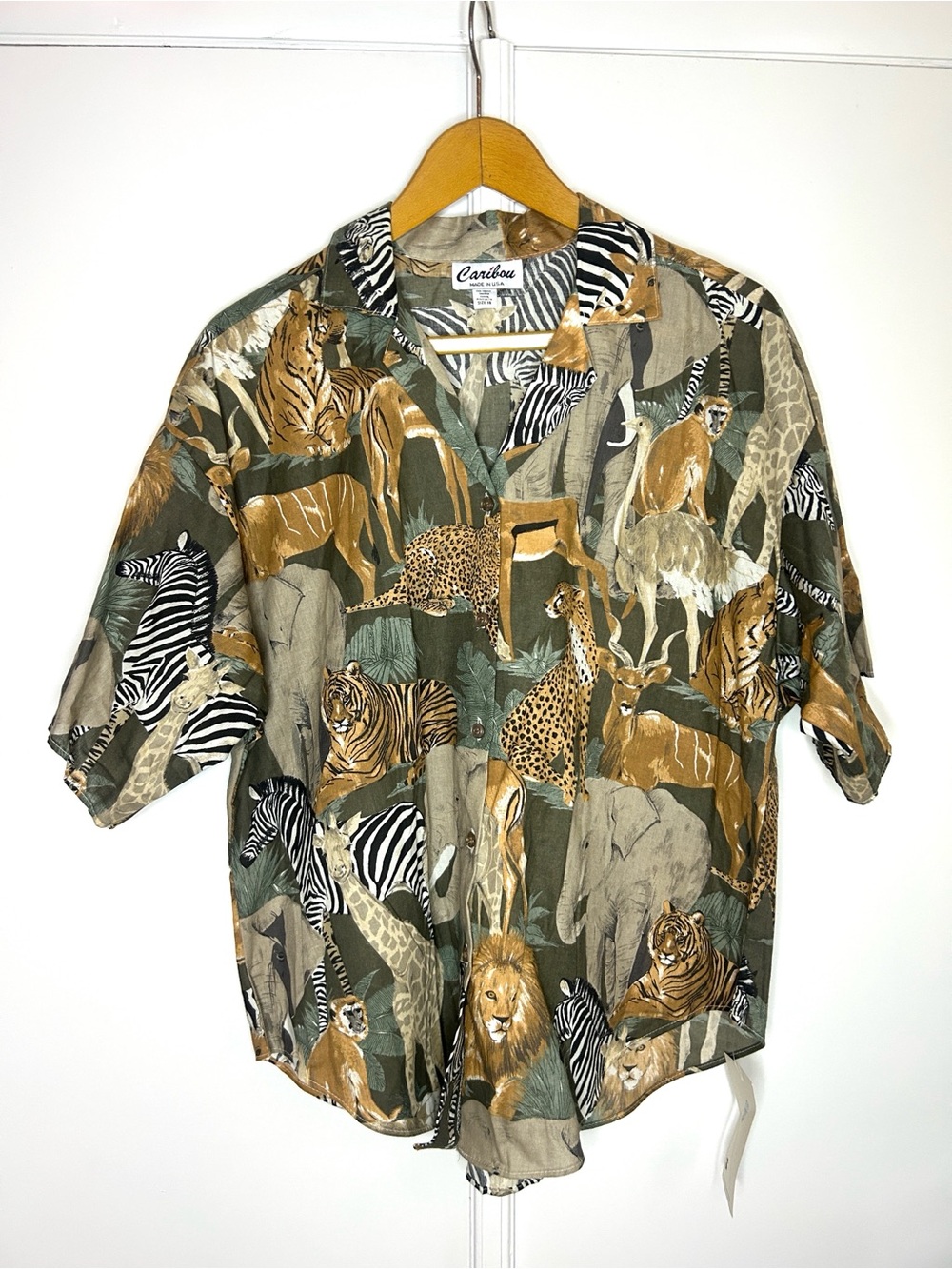 Vintage Caribou Jungle Print Top